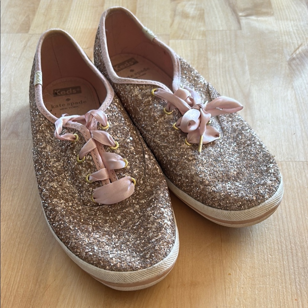 Keds Sparkle Sneakers with Pink Accents